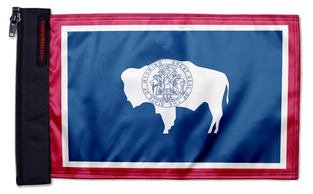 State Flag Wyoming 12"x18" Forever Wave Flag for Golf Carts