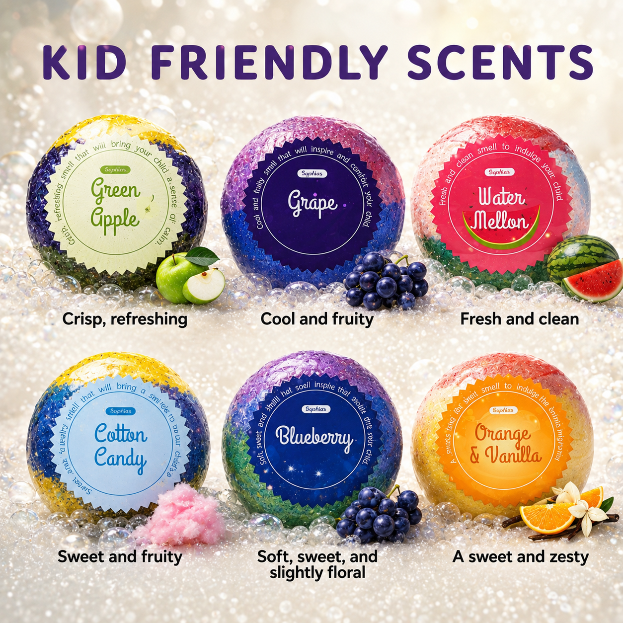 EvolutionUSA 6pc Epic Superhero Bath Bombs for Kids