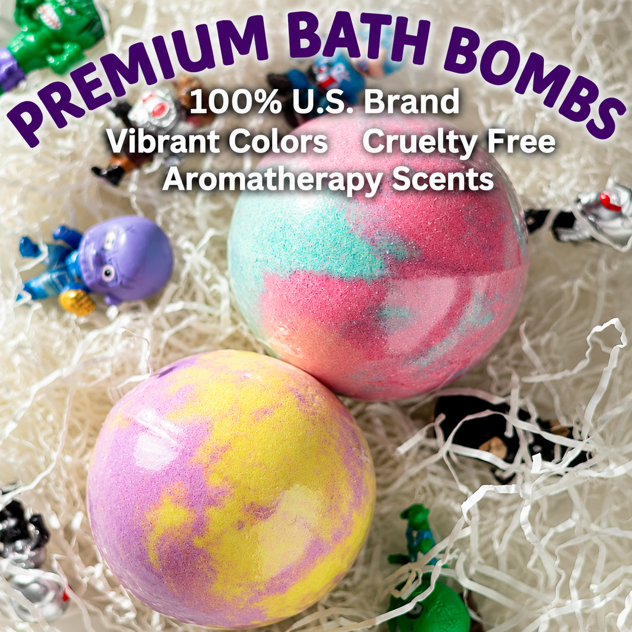 EvolutionUSA 6pc Epic Superhero Bath Bombs for Kids