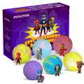 EvolutionUSA 6pc Epic Superhero Bath Bombs for Kids