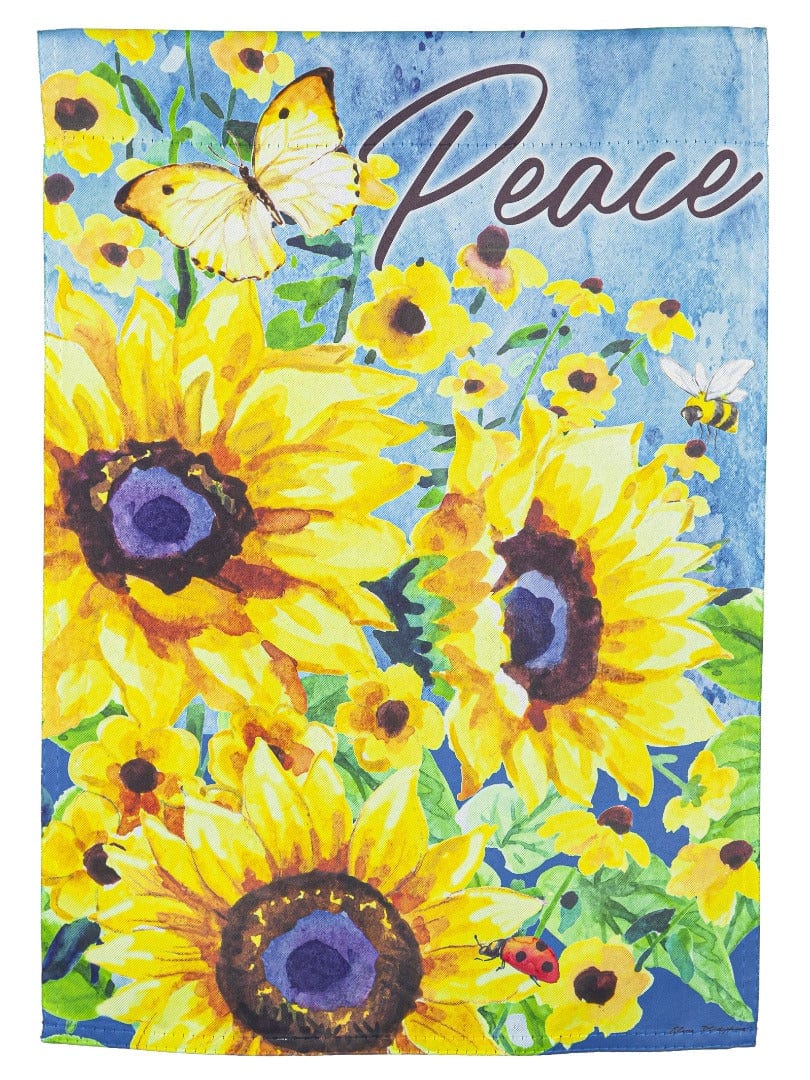 Summer Peace Sunflowers Garden Flag 2 Sided