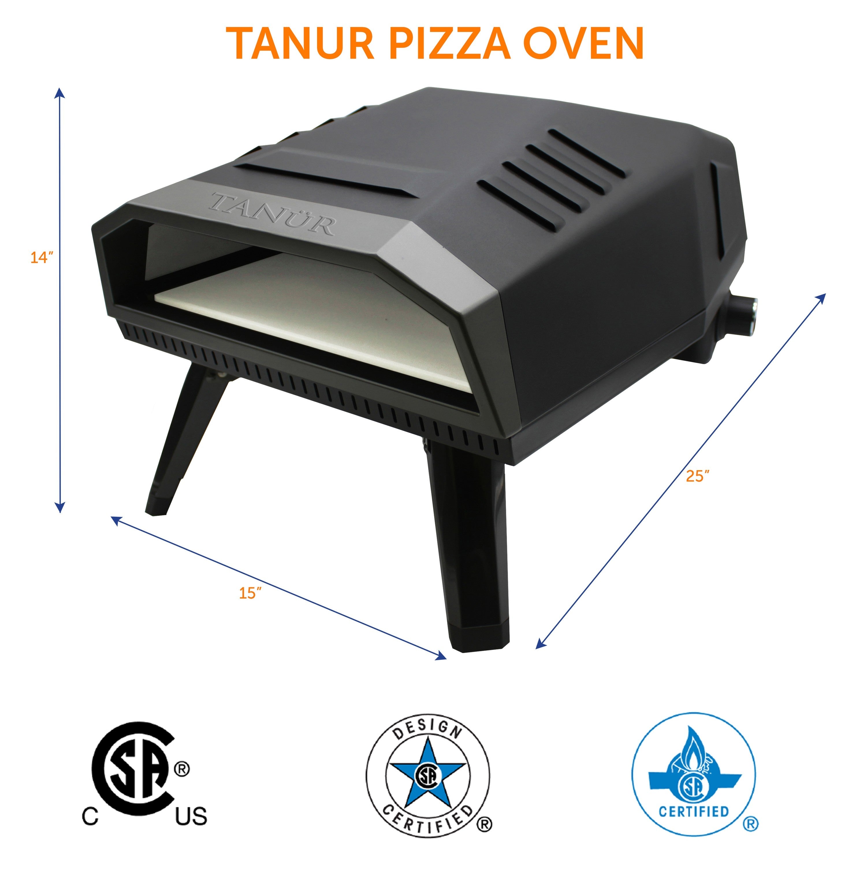 Flame King Outdoor Portable 12-inch Propane Pizza Oven Gas With Stone