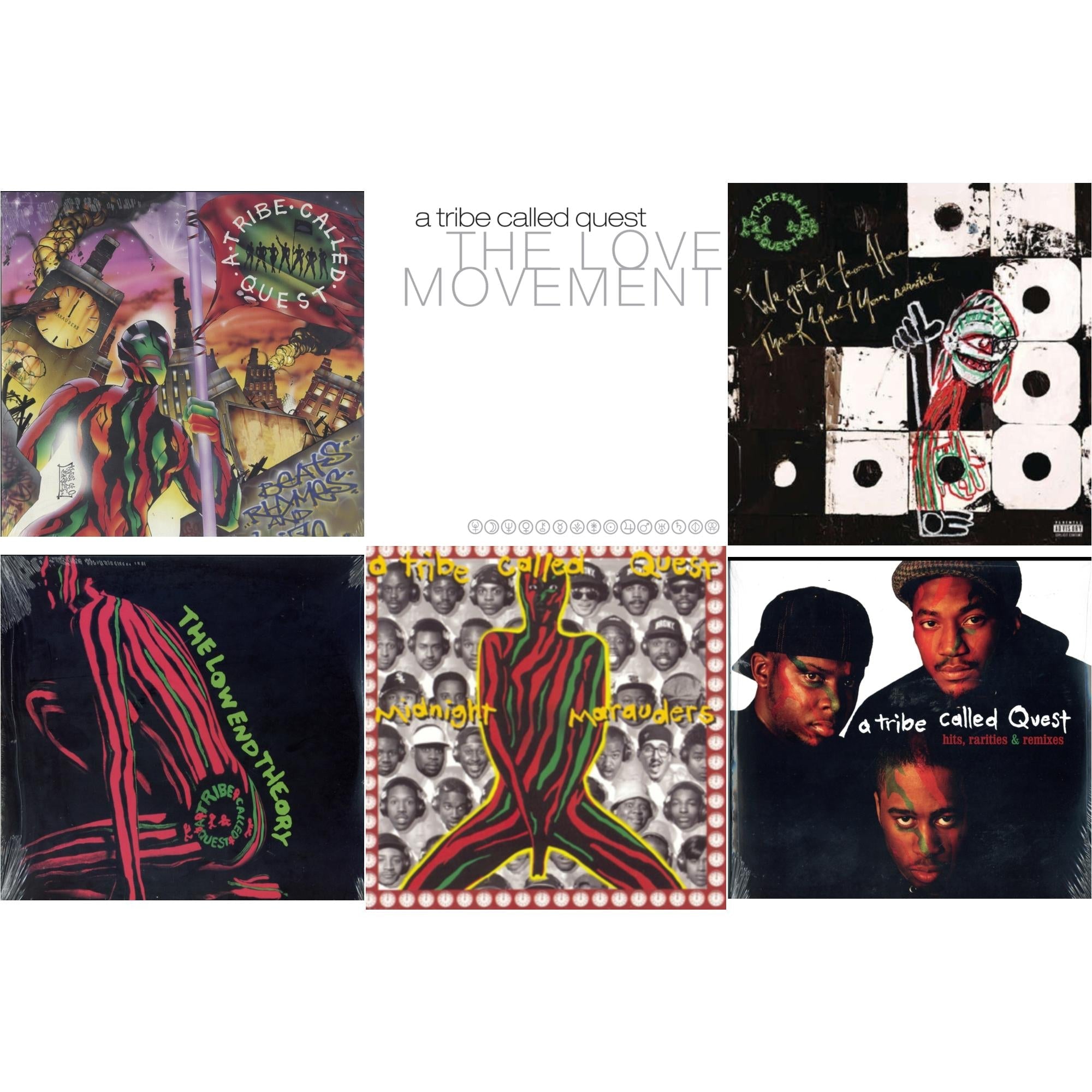 Low End Theory & Midnight Marauders & Beats Rhymes & Life & Hits, Rarities & Remixes & Love Movement (X) (3LP) & We Got It From Here Thank You 4 Your Service (X) (2LP/150G)