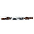 TOUGH1 NYLON CURB STRAP WITH DOUBLE CHAIN-BROWN