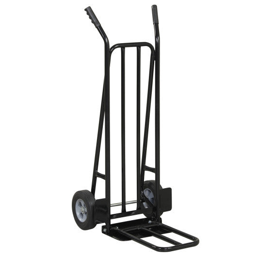 Heavy Duty Hand Truck Dolly with Dual Foldable Nose Plates-Red