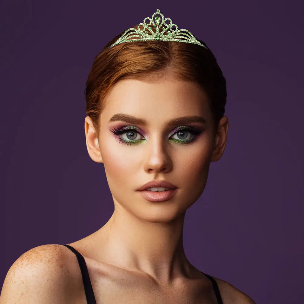 Teardrop Centerpiece Rhinestone Paved Flowing Crown Princess Tiara