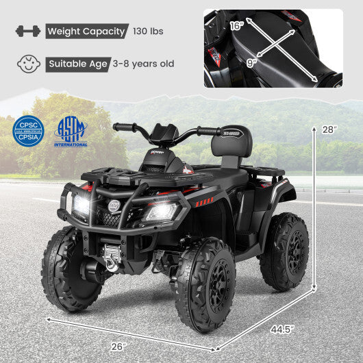 24V Kids ATV 2-Seater with 4 Motors with LED Lights and Music-Blue