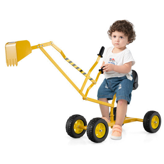 Sand Digger for Kids with 2-Handed Controls and Flexible Shovel-Blue