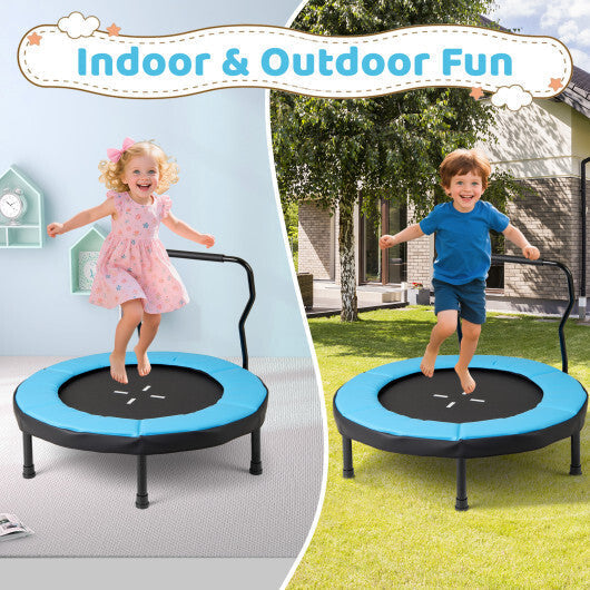 40 Inch Trampoline for Kids Indoor Outdoor Fitness Trampoline-Blue