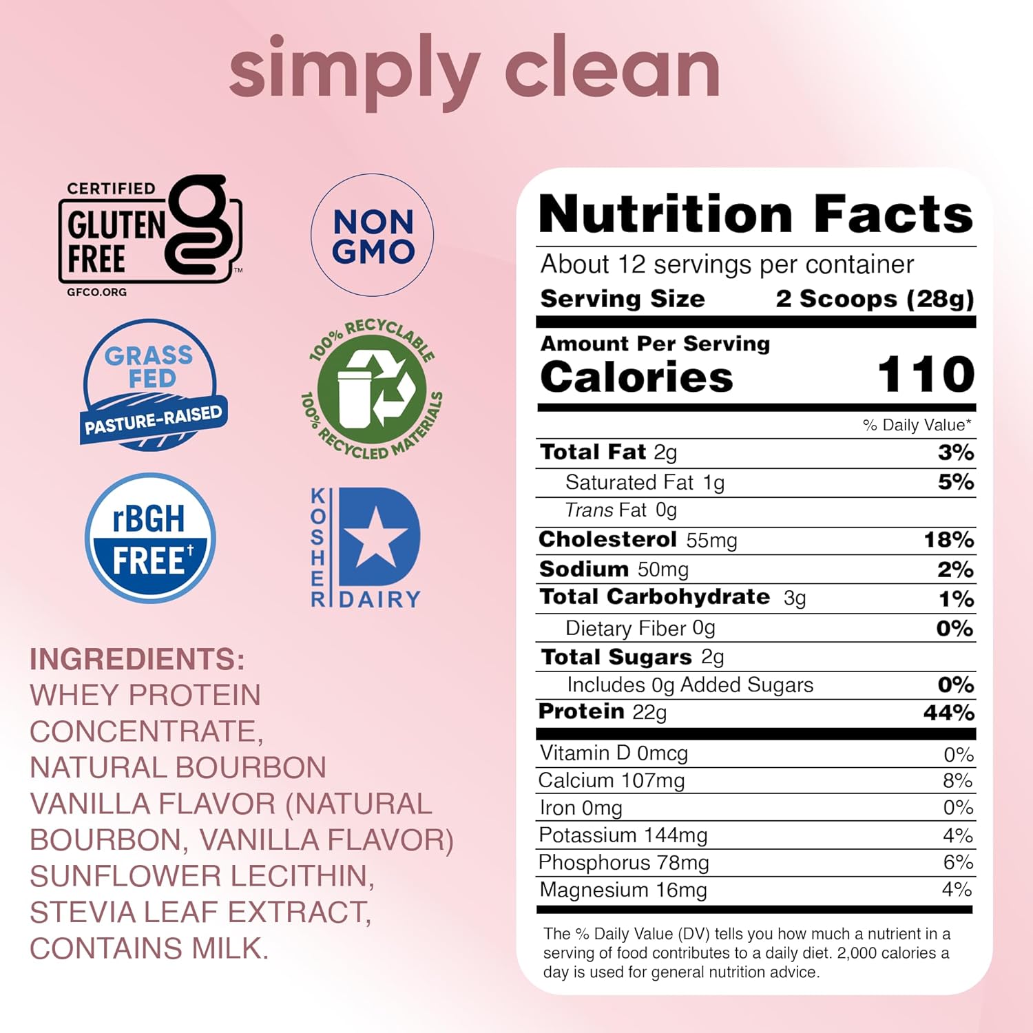 Simply Tera's Whey Protein Powder, Bourbon Vanilla, 12 oz