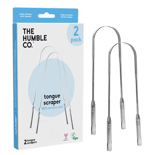 The Humble Co. - Tongue Scraper Steel, 2 Count (Pack of 6) - Oral Hygiene Tool