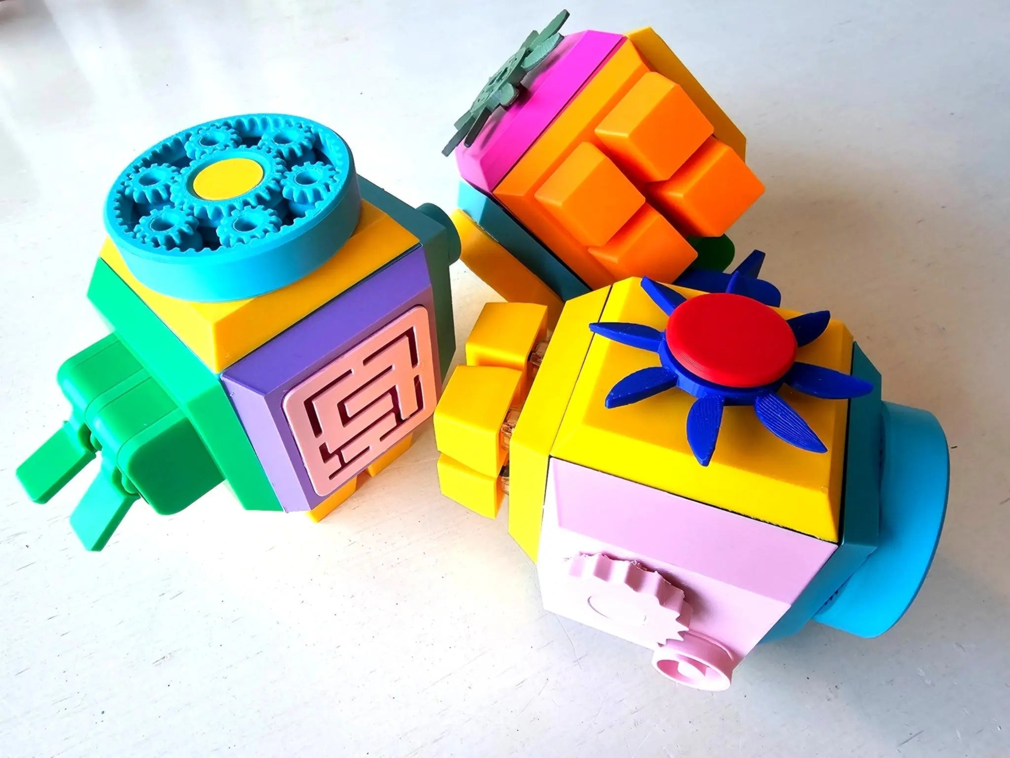 Modular Fidget Cube — Swappable Sensory Toy | 4 Inch