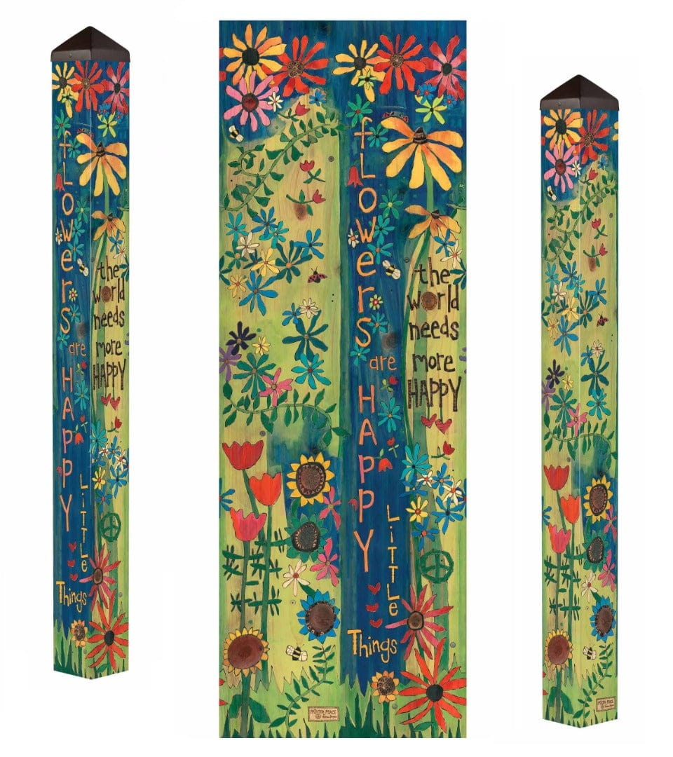 The World Needs More Happy Art Pole 60 Inches Tall Stephanie Burgess