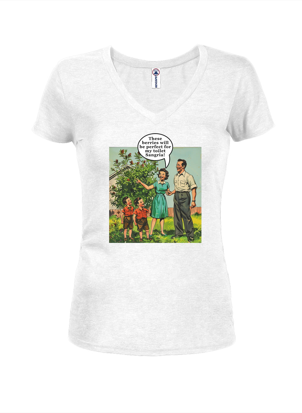 These berries will be perfect for my toilet Sangria Juniors V Neck T-Shirt