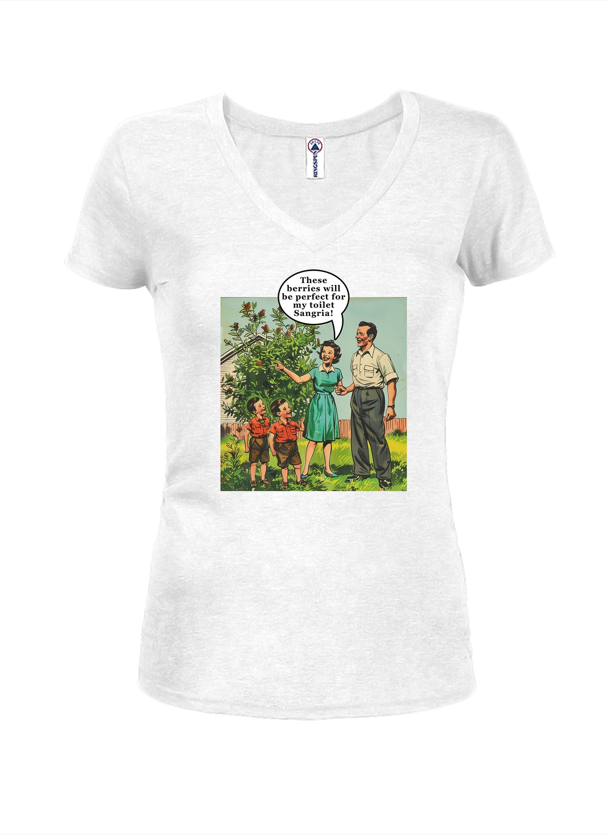 These berries will be perfect for my toilet Sangria Juniors V Neck T-Shirt