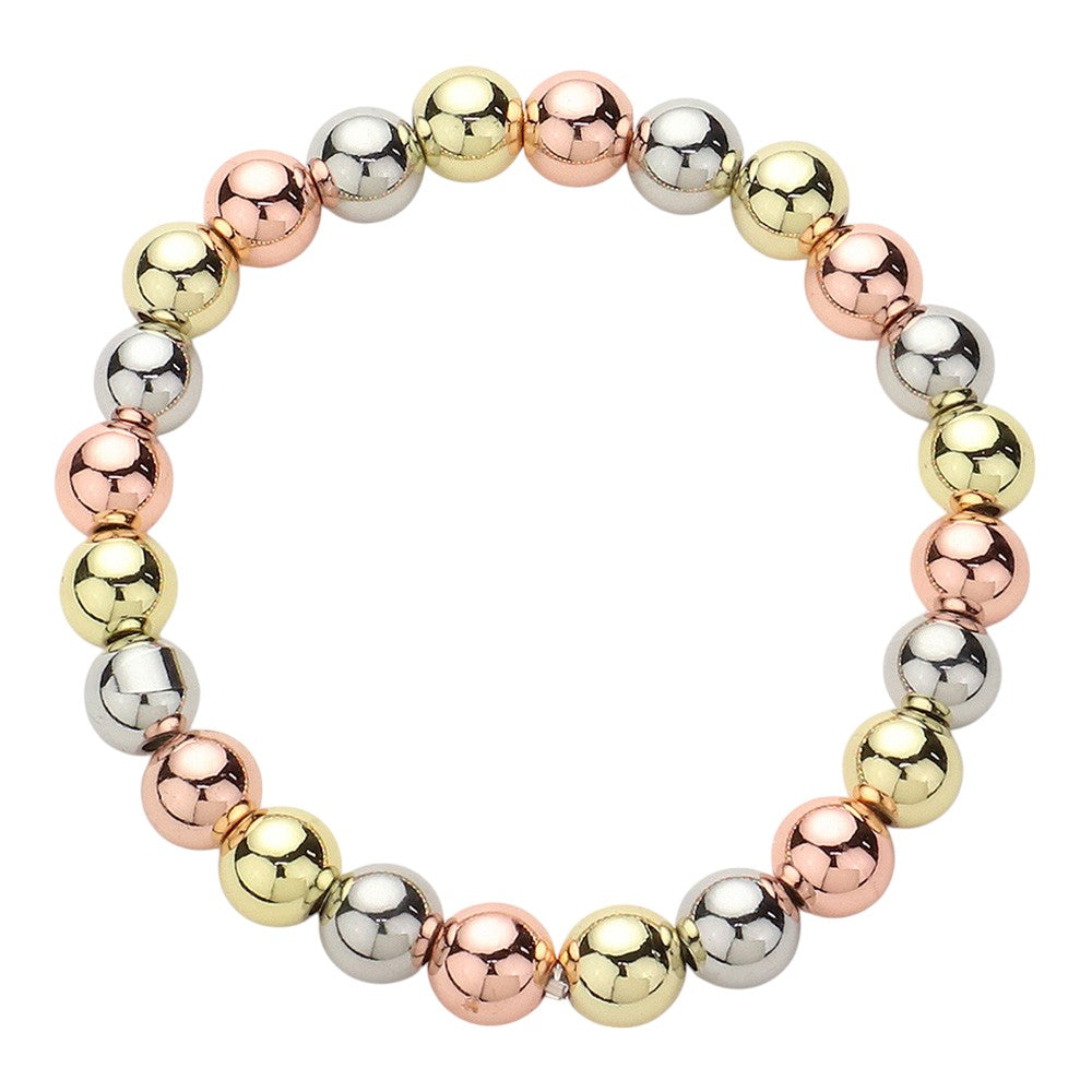 Stainless Steel Ball Beaded Stretch Bracelet