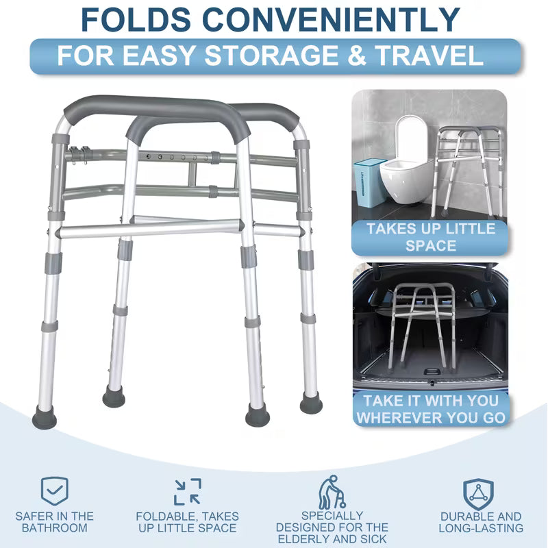Toilet Safety Grab Bar, Adjustable, Detachable And Foldable Toilet Safety Holder, Non-slip, Suitable for The Elderly And Disabled