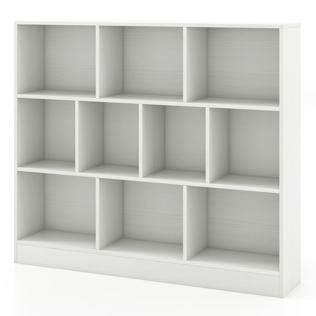 41 inches Wooden Toy Storage Organizer with 10 Cubes for Kids