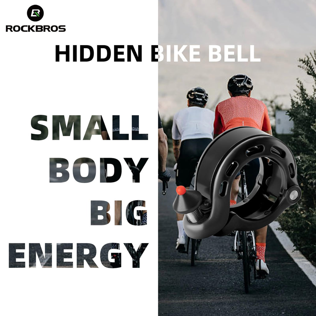 ROCKBROS Hidden Bike Bell Clear Loud Sound 22.2/25.4/31.8mm Bars 100DB Bike Horn