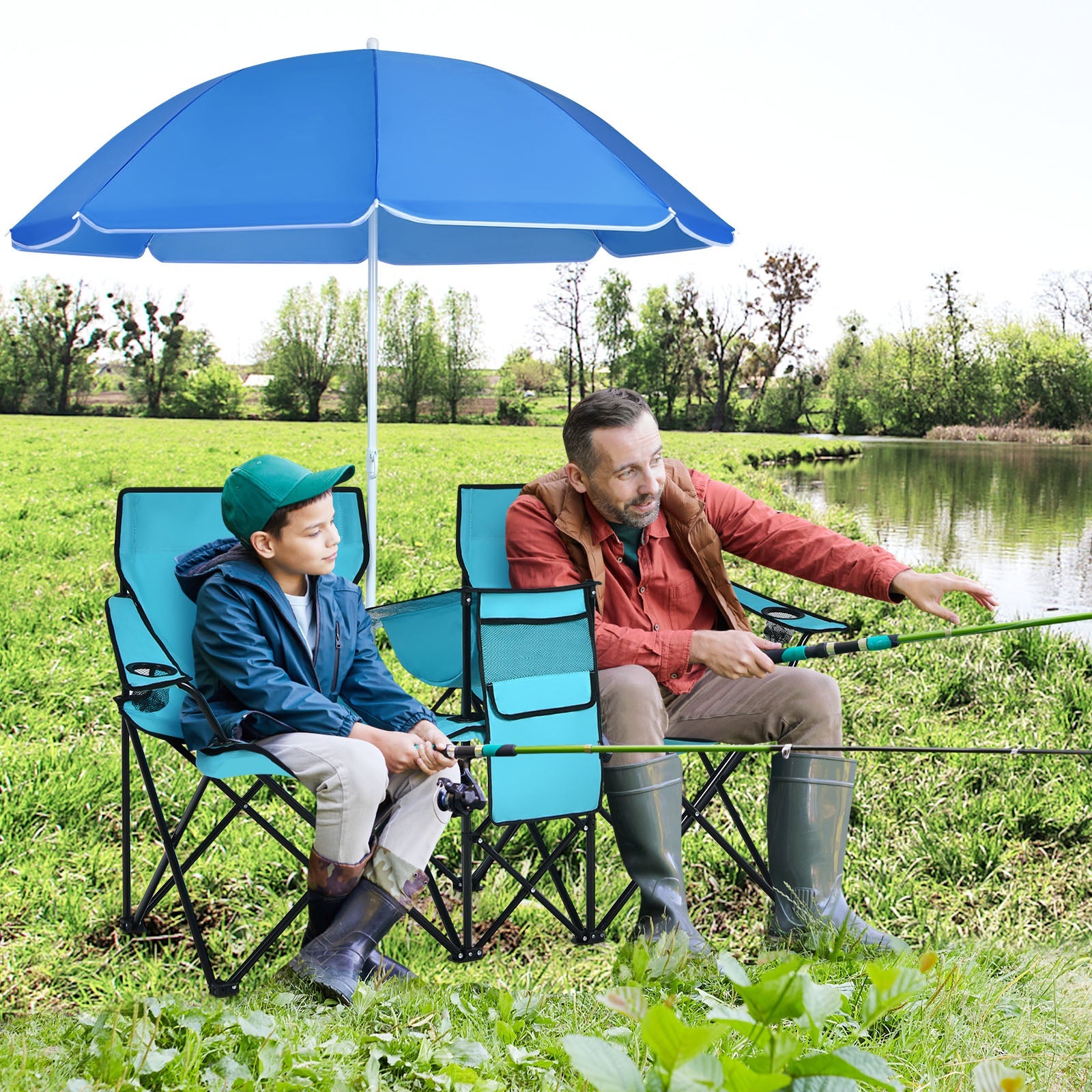 Portable Folding Picnic Double Chair