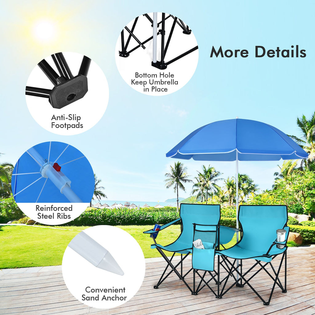 Portable Folding Picnic Double Chair