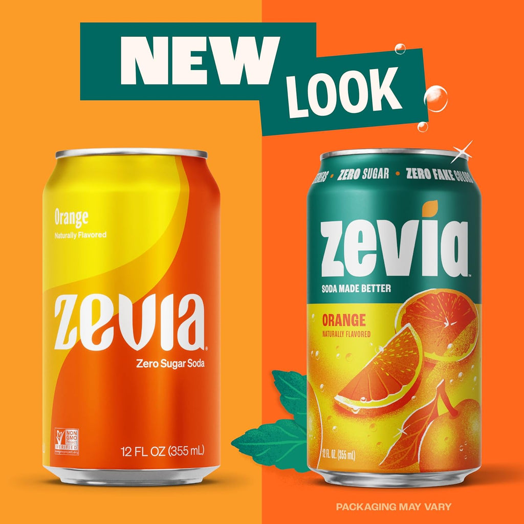 Zevia - Orange Soda, 6/12 fl oz (Pack of 4) - Zero Calorie Drink