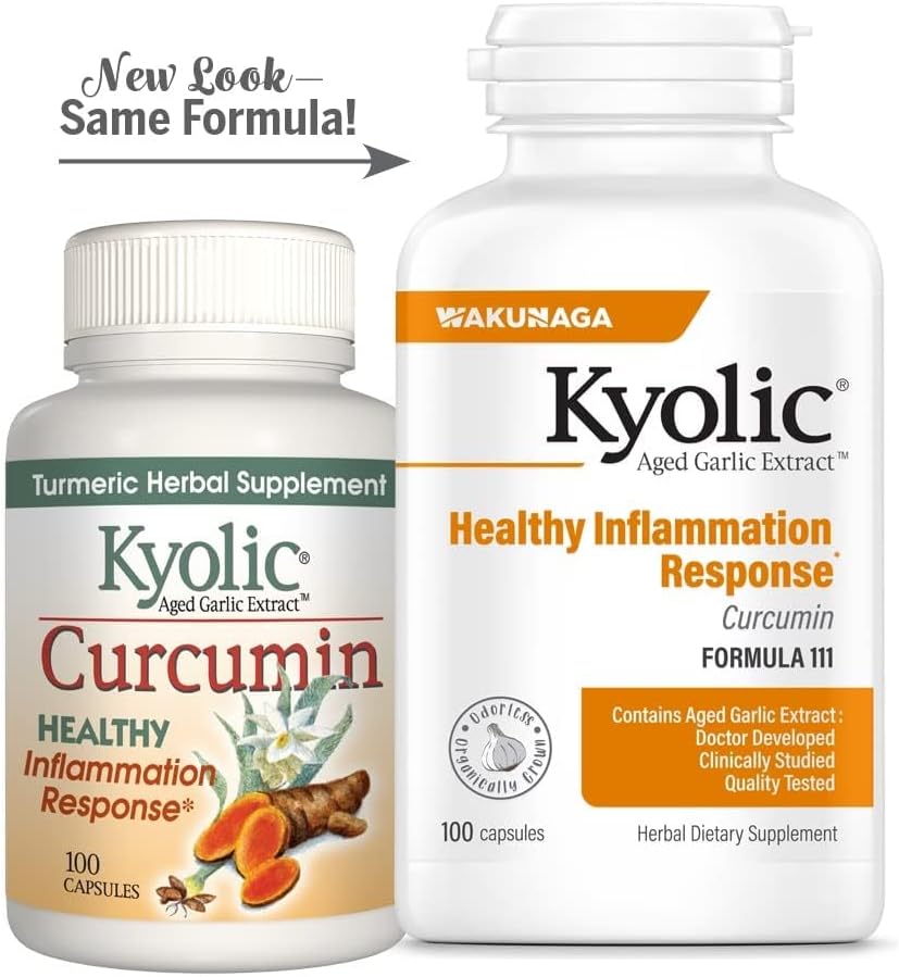 Kyolic Aged Garlic Extract with Curcumin, Healthy Inflammation Response, 50 Capsules