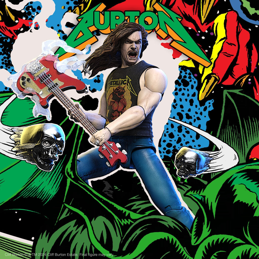 Super7 x Cliff Burton Ultimates Cliff Burton (Superhero Poster) Figure Metallica