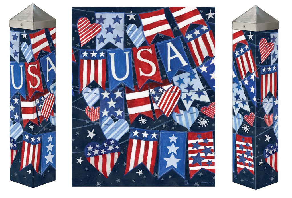 USA Banner Patriotic 20 Inch Art Pole