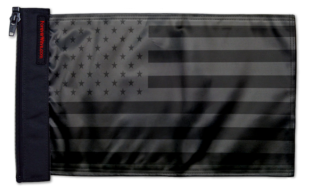 USA Black 12"x18" Forever Wave Flag for Jeep Wrangler CJ-7 and CJ-8 1976-1986