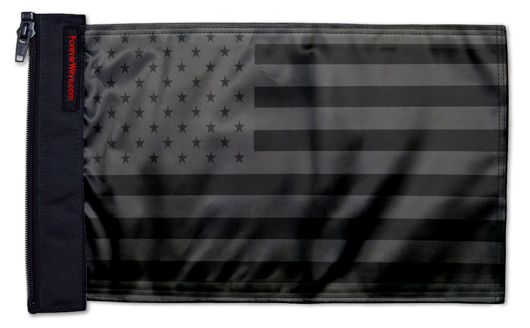 USA Black 12"x18" Forever Wave Flag for Jeep Wrangler JK 2-Door 2007-2018
