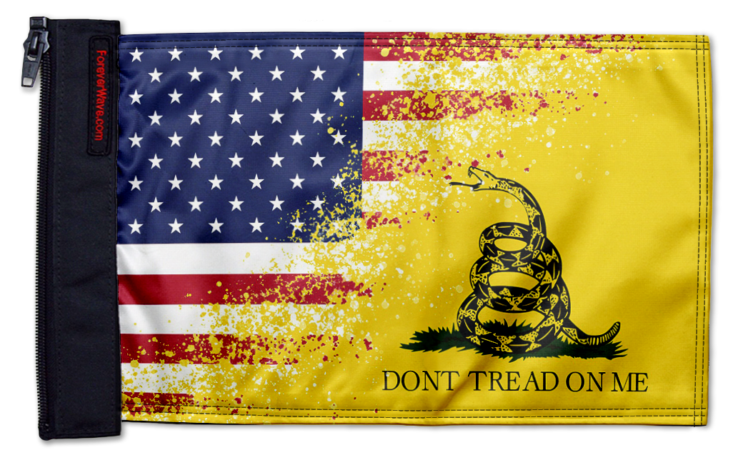 USA Gadsden 12"x18" Forever Wave Flag for Jeep Wrangler JLU 4-Door 2018-Present