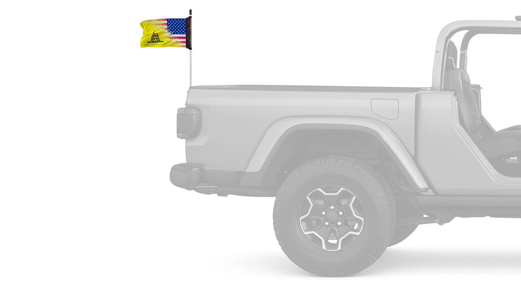 USA Gadsden 12"x18" Forever Wave Flag for Jeep Wrangler JLU 4-Door 2018-Present