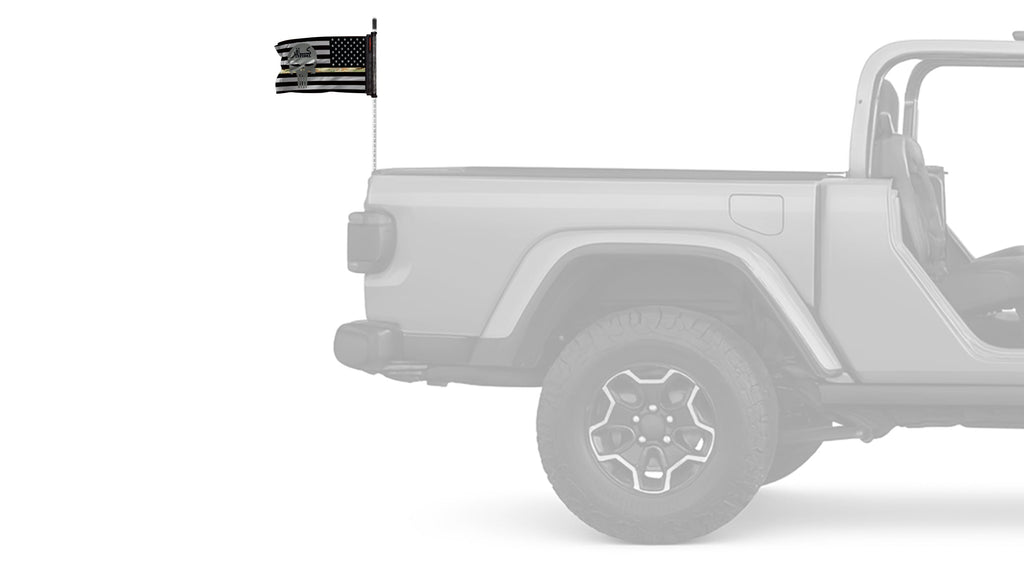 USA Subdued Thin Camo Line Infidel 12"x18" Forever Wave Flag for Jeep Wrangler YJ 1986-1995