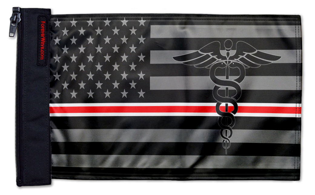 USA Subdued Nurses 12"x18" Forever Wave Flag for Jeep Wrangler LJ 2003-2006