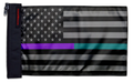 USA Subdued Thin Purple-Teal Line 12"x18" Forever Wave Flag for Jeep Wrangler LJ 2003-2006