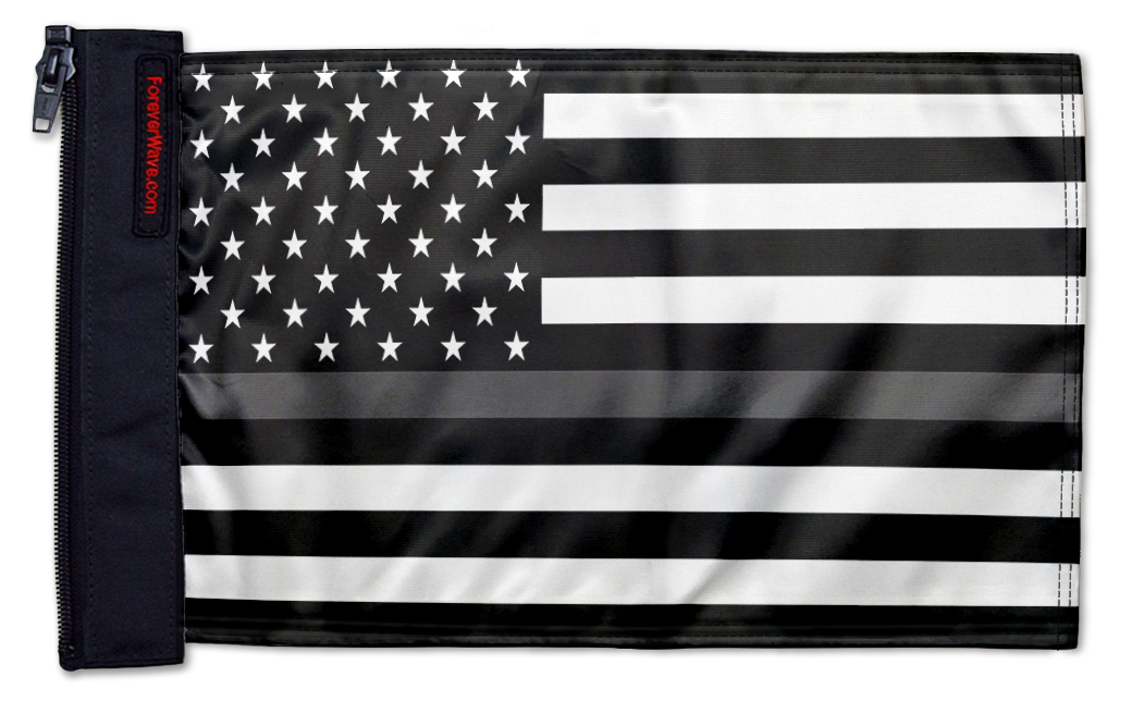USA Subdued Thin Grey Line 12"x18" Forever Wave Flag for Jeep Wrangler JK 2-Door 2007-2018