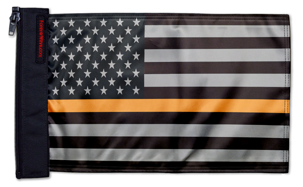USA Subdued Thin Orange Line 12"x18" Forever Wave Flag for Jeep Wrangler JK 2-Door 2007-2018