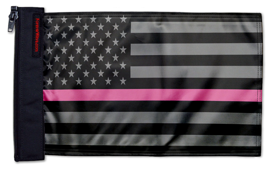 USA Subdued Thin Pink Line 12"x18" Forever Wave Flag for Jeep Wrangler TJ 1996-2006