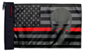 USA Subdued Thin Red Line Punisher 12"x18" Forever Wave Flag for Jeep Wrangler CJ-7 and CJ-8 1976-1986