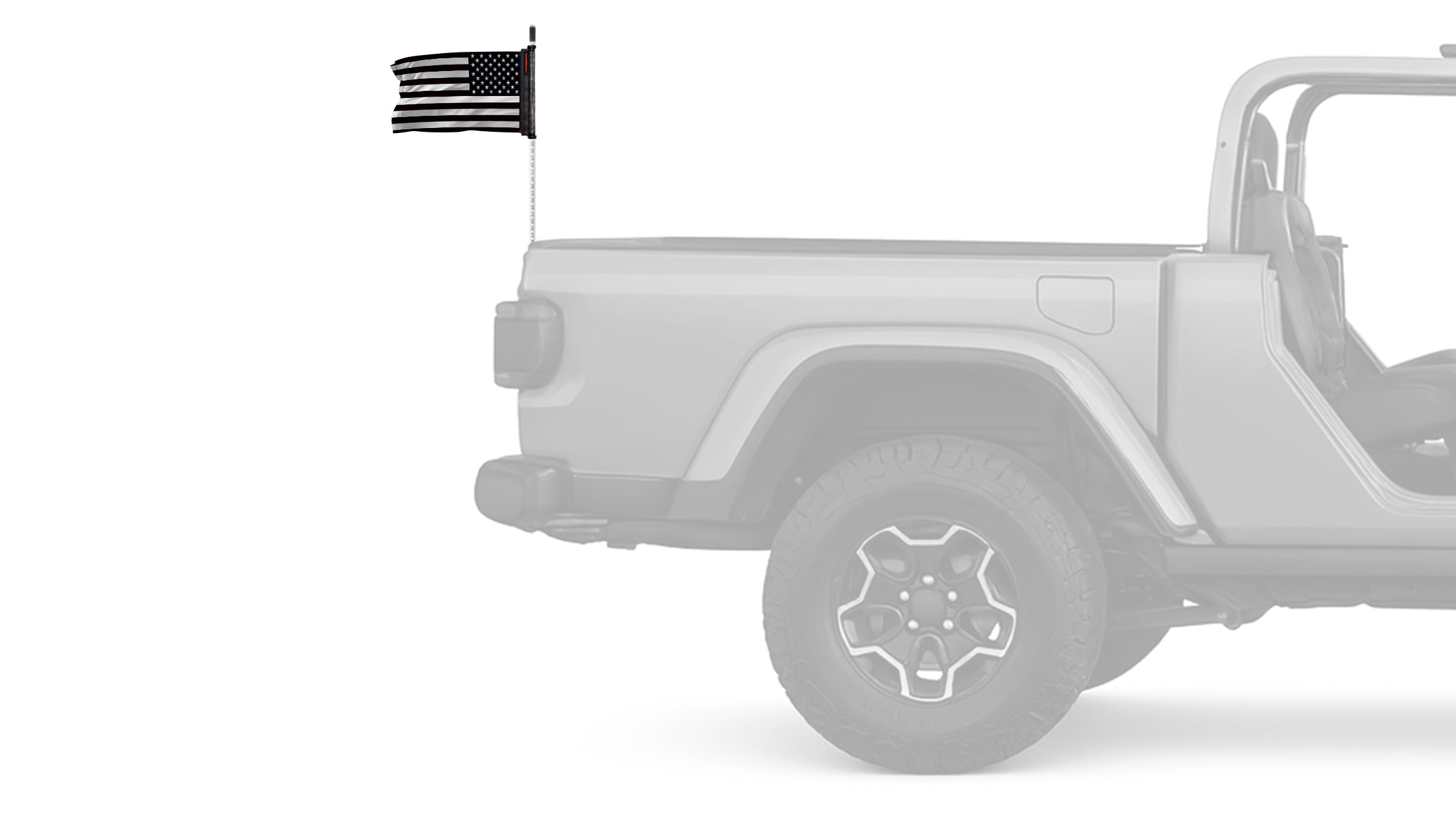 USA Subdued Thin White Line 12"x18" Forever Wave Flag for Jeep Wrangler CJ-7 and CJ-8 1976-1986