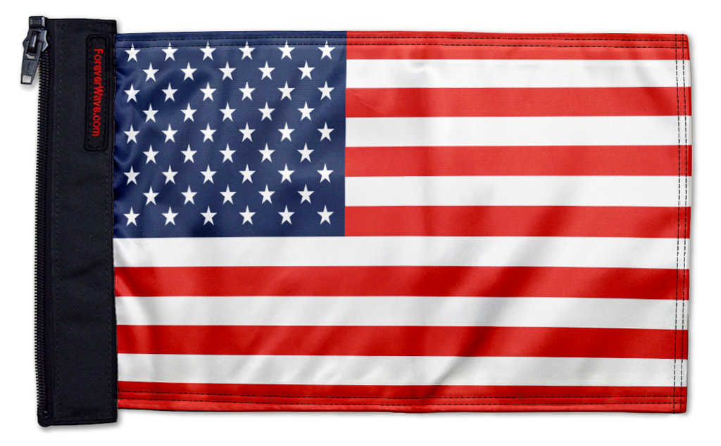 USA Ol' Glory - The Stars and Stripes 12"x18" Forever Wave Flag for Jeep Wrangler JKU 4-Door 2007-2018