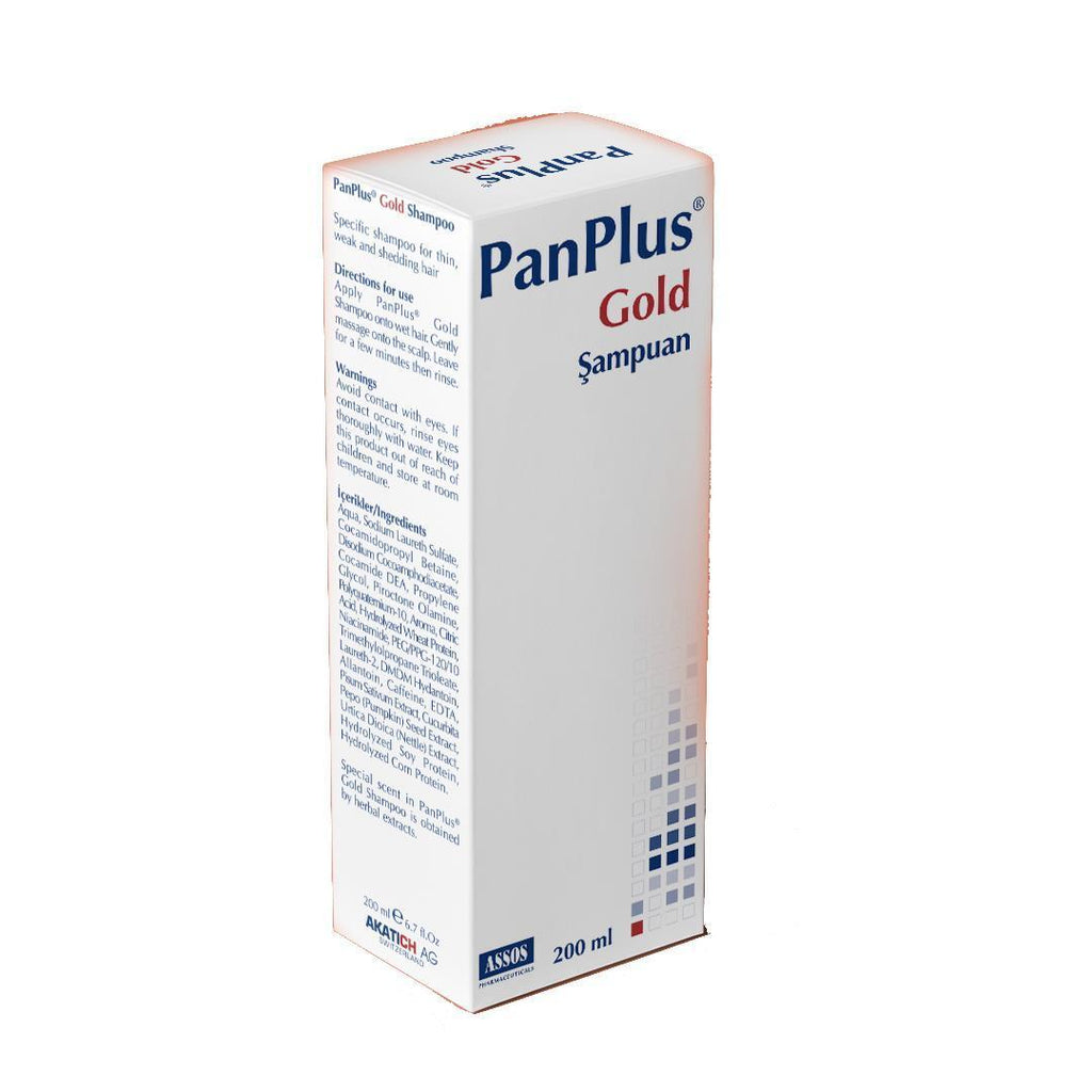 Panplus Gold Shampoo for Thin Hair - 6.76 fl oz, Daily Use, Caffeine & Vitamin B3