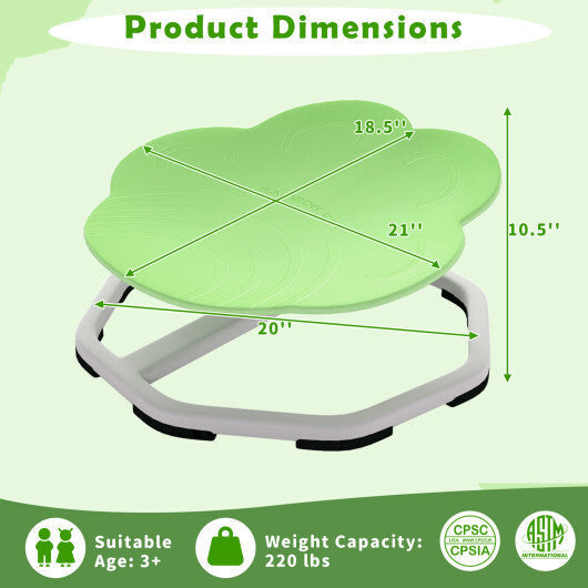 Kids Sensory Swivel Chair Cat Claw 360 Spinning Chair with Non-Slip Metal Base-Green