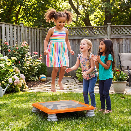 25.5 Inch Kids Mini Trampoline with 4 Removable and Non-Slip Foot Pads-Blue