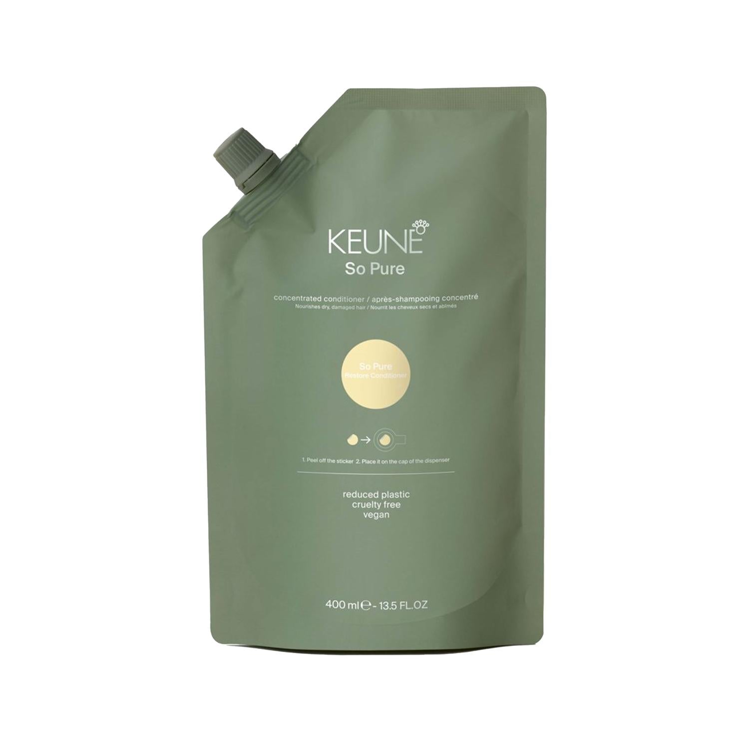 Keune So Pure Polish Straightening Shampoo Refill: Tame Frizz, Smooth Hair & Boost Shine - 400ml Eco-Friendly Anti Frizz Shampoo