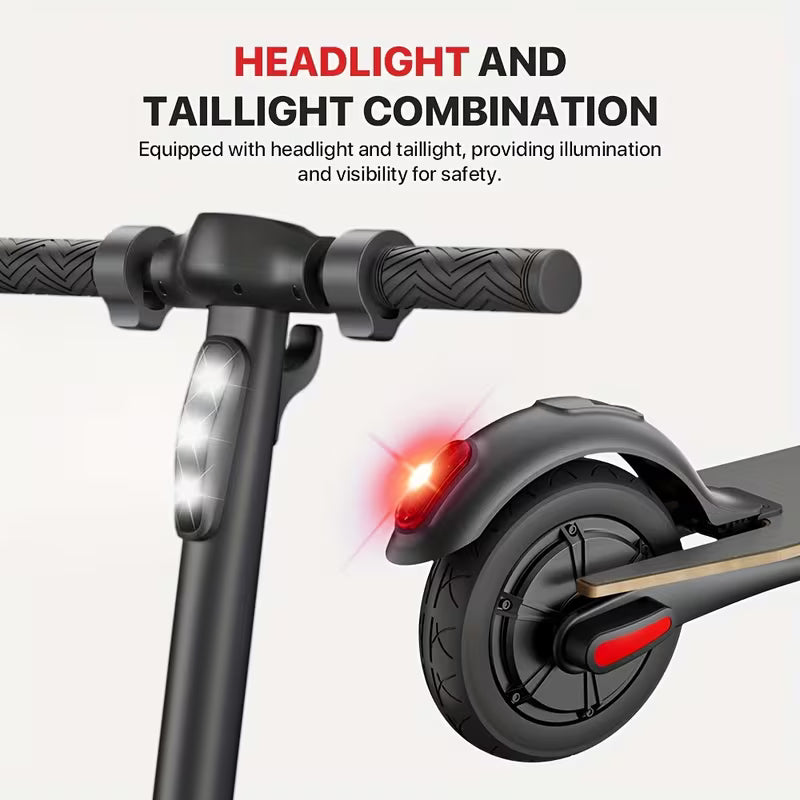 Ultra Lightweight Foldable Electric Scooter, Wood Pedal With 8 Solid Wheels, 7.8AH Battery Supports