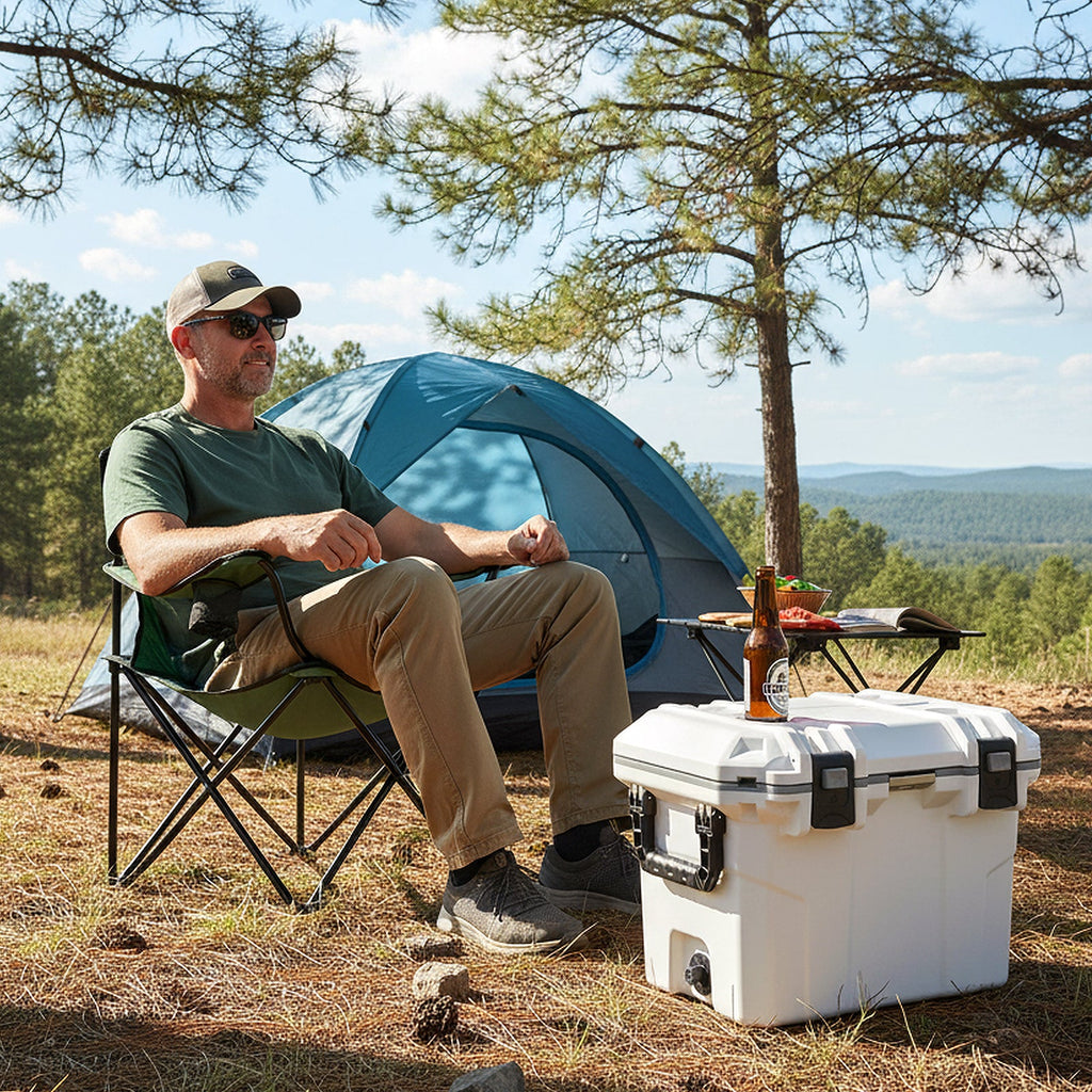 Ultra-Light Injection Molded Cooler 53 QT Hard Ice Chest
