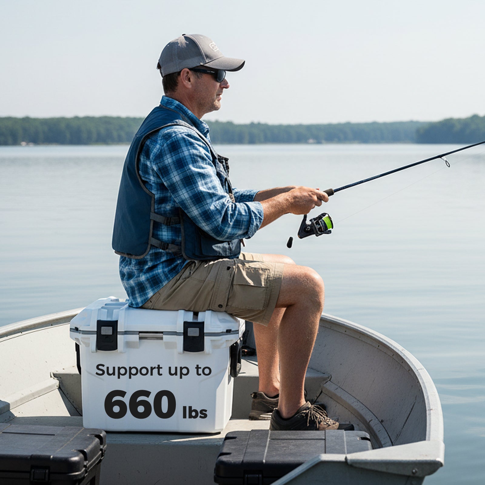 Ultra-Light Injection Molded Cooler 53 QT Hard Ice Chest