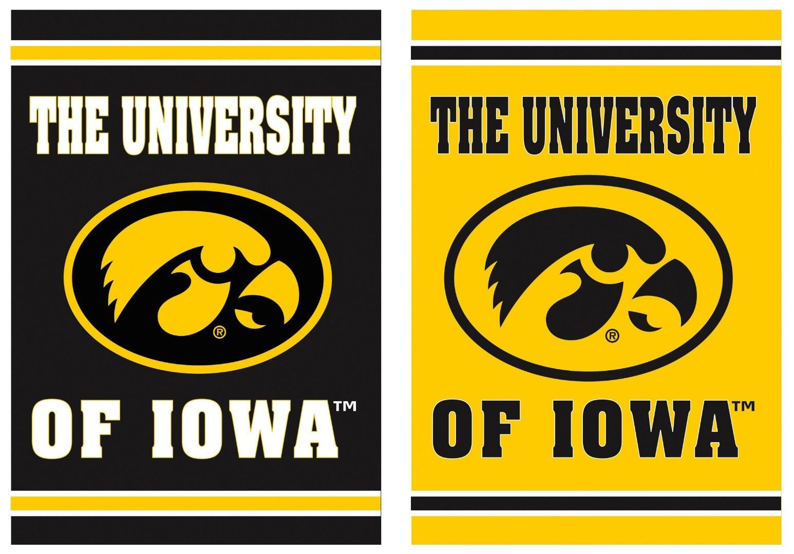 University of Iowa Garden Flag 2 Sided Hawkeyes Textured